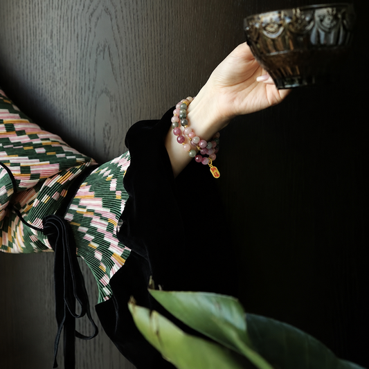Natural Brazilian Tourmaline Multi-Wrap Bracelet | Beaded Crystal Jewelry | Boho Style