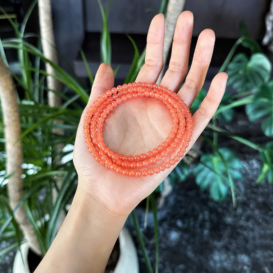 Ice-Floating Nanhong Red Agate Multi-Wrap Bracelet | Beaded Crystal Jewelry | Lucky Style