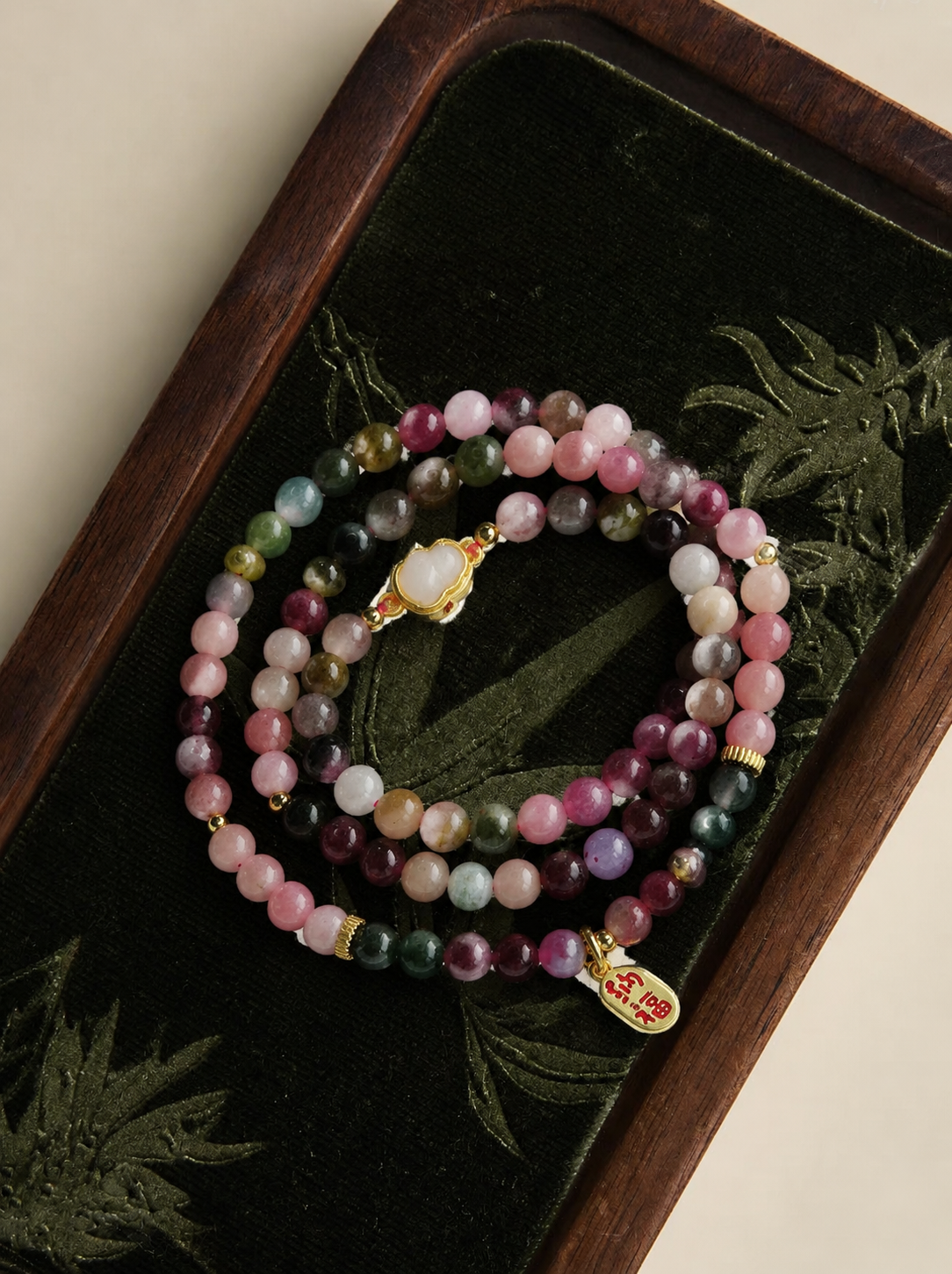 Natural Brazilian Tourmaline Multi-Wrap Bracelet | Beaded Crystal Jewelry | Boho Style