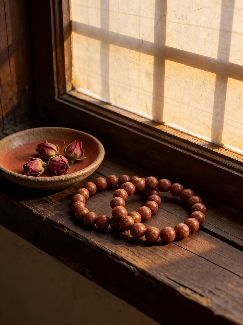 Vermilion Phoenix - Incense Bead Bracelet