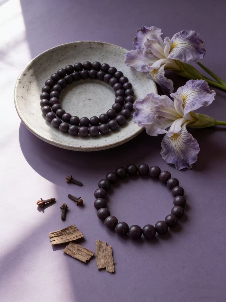 Violet Aura - Incense Bead Bracelet
