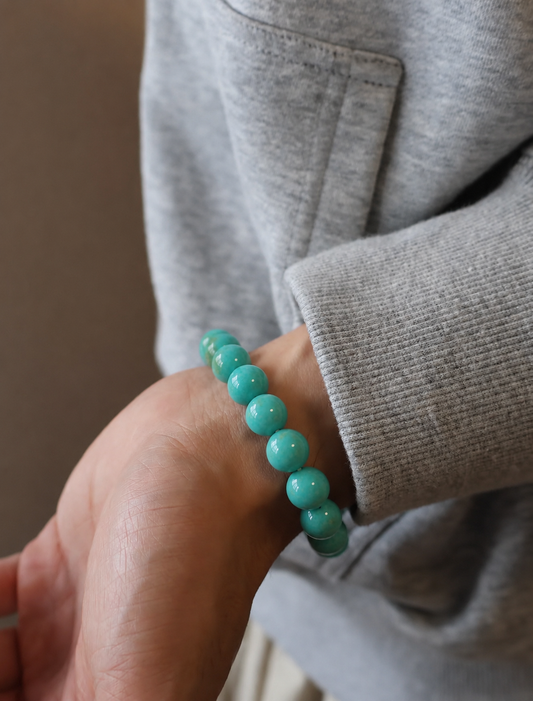 Amazonite Beaded Bracelet | Natural Stone Stretch Bracelet | Boho Crystal Jewelry