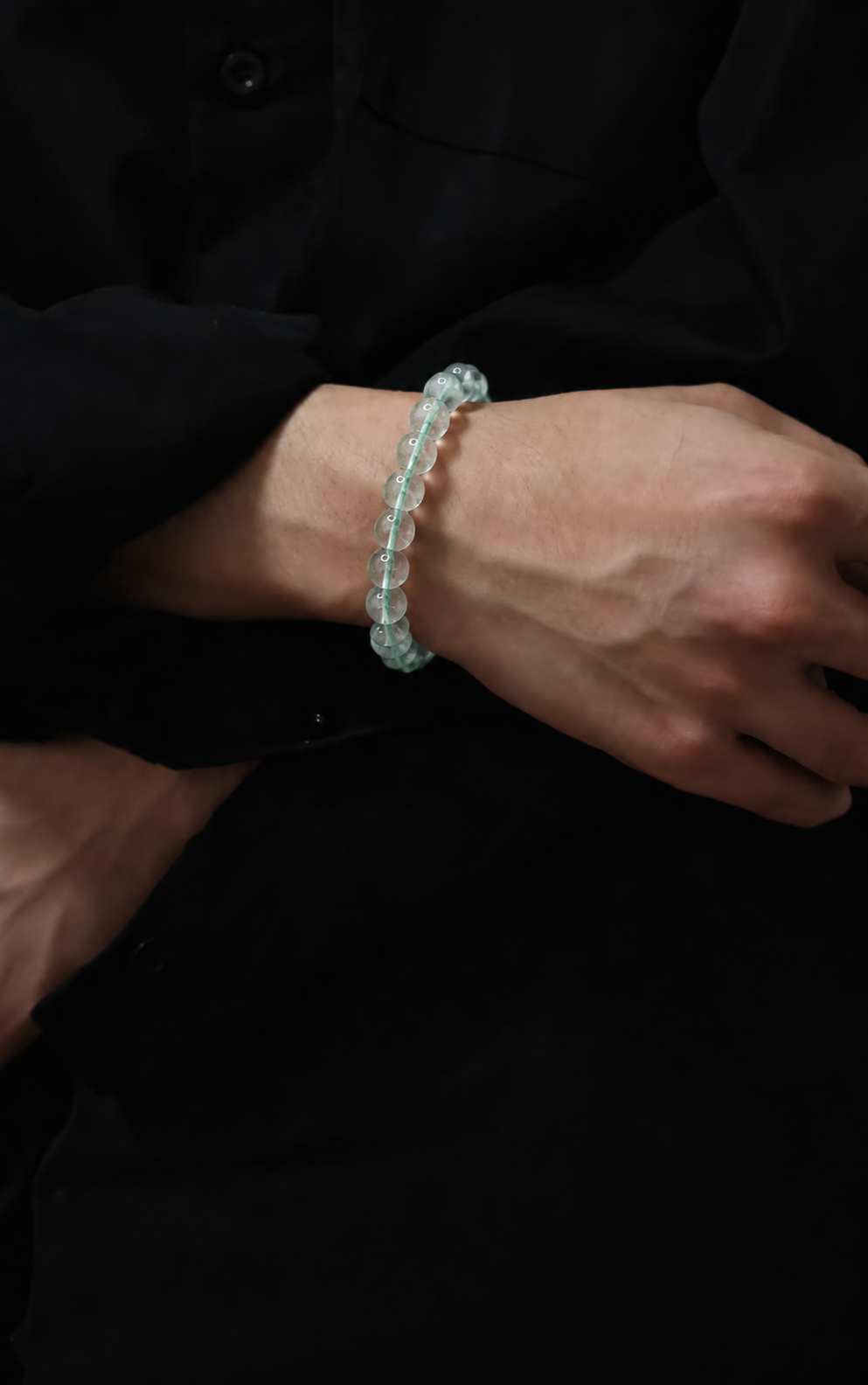 Natural Green Mica (Fuchsite) Beaded Bracelet | Crystal Jewelry | Boho Style