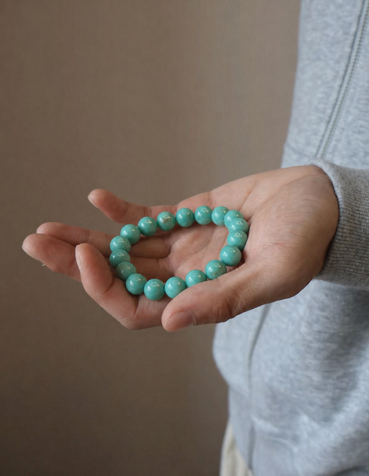 Amazonite Beaded Bracelet | Natural Stone Stretch Bracelet | Boho Crystal Jewelry