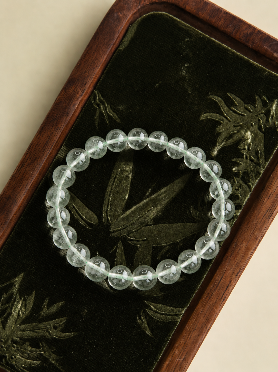 Natural Green Mica (Fuchsite) Beaded Bracelet | Crystal Jewelry | Boho Style
