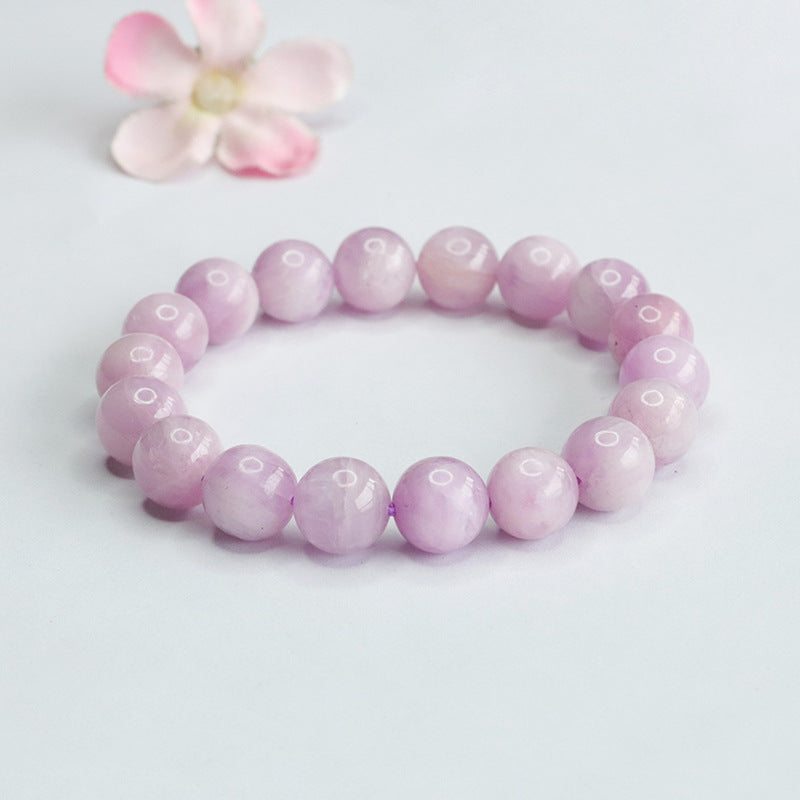 Natural Purple Kunzite Beaded Bracelet | Purple Crystal Jewelry | Boho Style