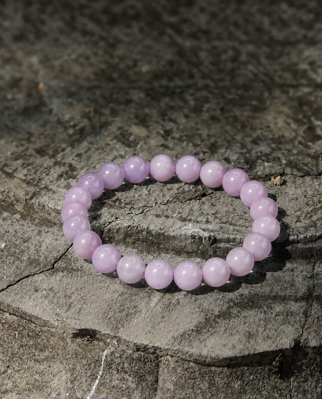 Natural Purple Kunzite Beaded Bracelet | Purple Crystal Jewelry | Boho Style