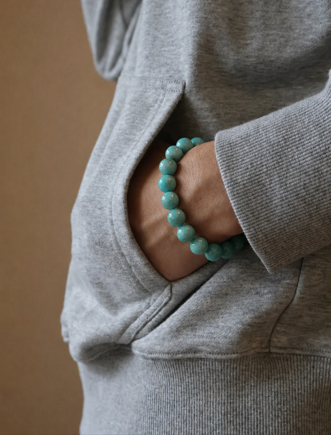 Amazonite Beaded Bracelet | Natural Stone Stretch Bracelet | Boho Crystal Jewelry